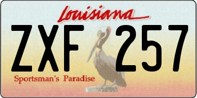 LA license plate ZXF257