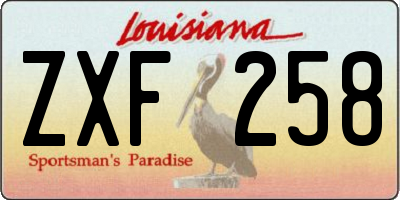 LA license plate ZXF258