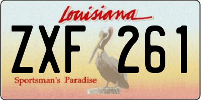 LA license plate ZXF261