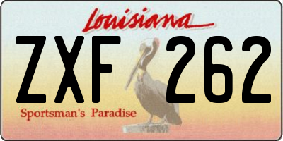 LA license plate ZXF262