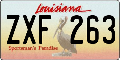 LA license plate ZXF263