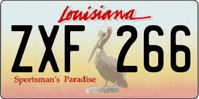 LA license plate ZXF266