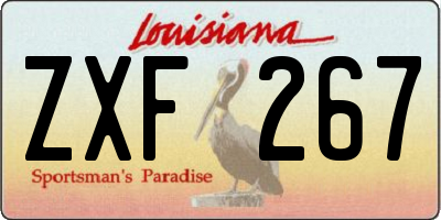 LA license plate ZXF267