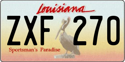 LA license plate ZXF270