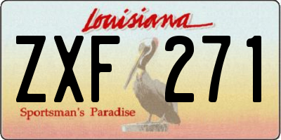 LA license plate ZXF271