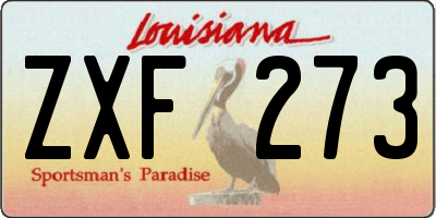 LA license plate ZXF273