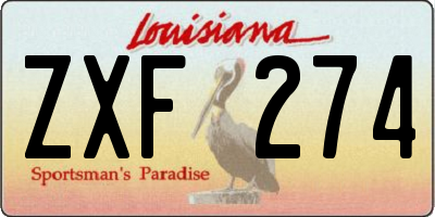 LA license plate ZXF274