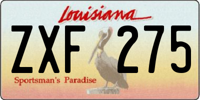 LA license plate ZXF275