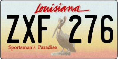 LA license plate ZXF276