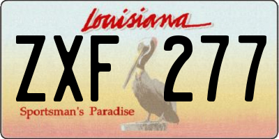 LA license plate ZXF277