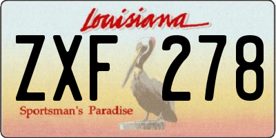 LA license plate ZXF278