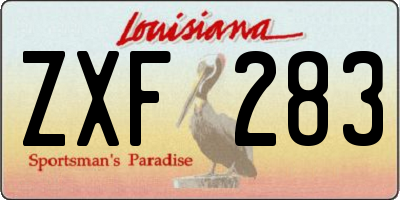 LA license plate ZXF283