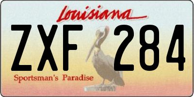 LA license plate ZXF284