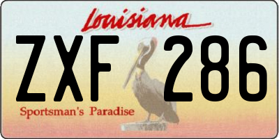 LA license plate ZXF286