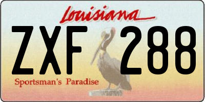 LA license plate ZXF288