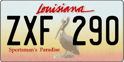 LA license plate ZXF290