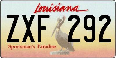 LA license plate ZXF292