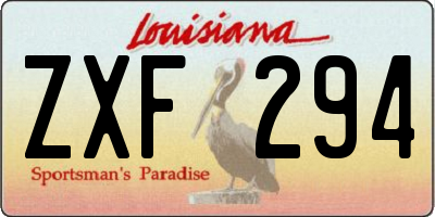 LA license plate ZXF294