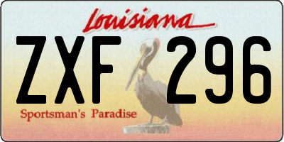 LA license plate ZXF296