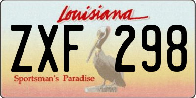 LA license plate ZXF298