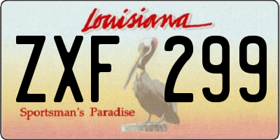 LA license plate ZXF299