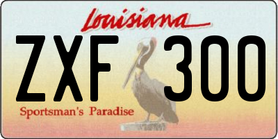 LA license plate ZXF300