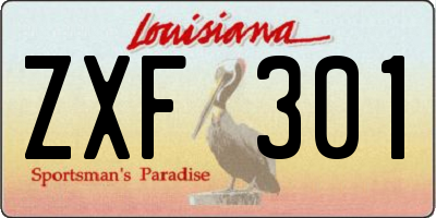 LA license plate ZXF301
