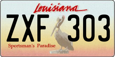 LA license plate ZXF303