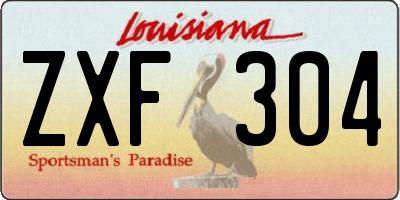 LA license plate ZXF304