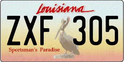LA license plate ZXF305