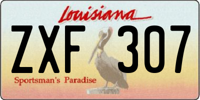 LA license plate ZXF307