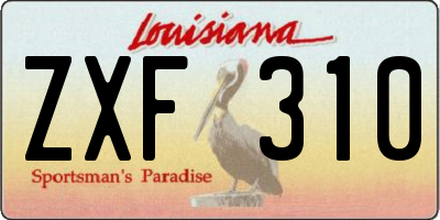 LA license plate ZXF310
