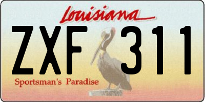 LA license plate ZXF311