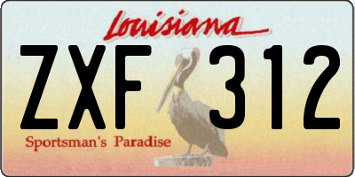 LA license plate ZXF312