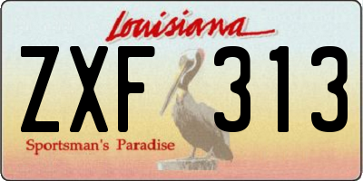 LA license plate ZXF313