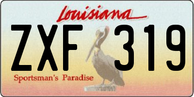 LA license plate ZXF319