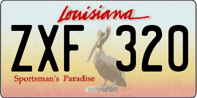 LA license plate ZXF320