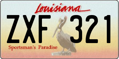 LA license plate ZXF321