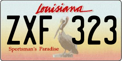 LA license plate ZXF323