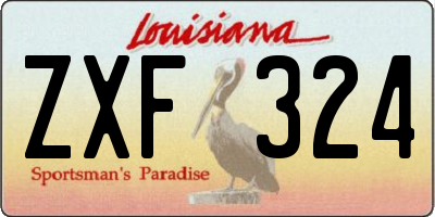 LA license plate ZXF324