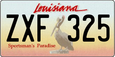 LA license plate ZXF325