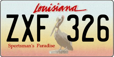 LA license plate ZXF326