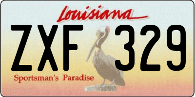 LA license plate ZXF329