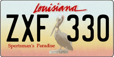 LA license plate ZXF330