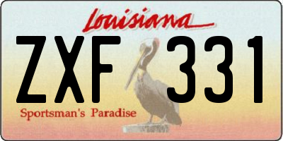 LA license plate ZXF331
