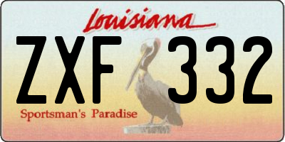 LA license plate ZXF332