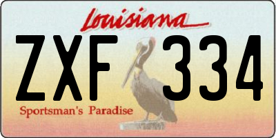 LA license plate ZXF334