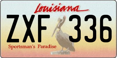 LA license plate ZXF336
