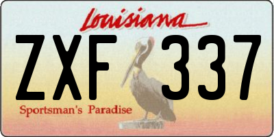 LA license plate ZXF337