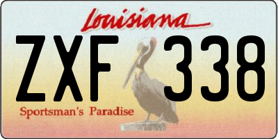 LA license plate ZXF338